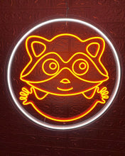 Load image into Gallery viewer, Raccoon neon sign, Coon neon sign, Forest Dweller neon sign, Ringtail neon sign
