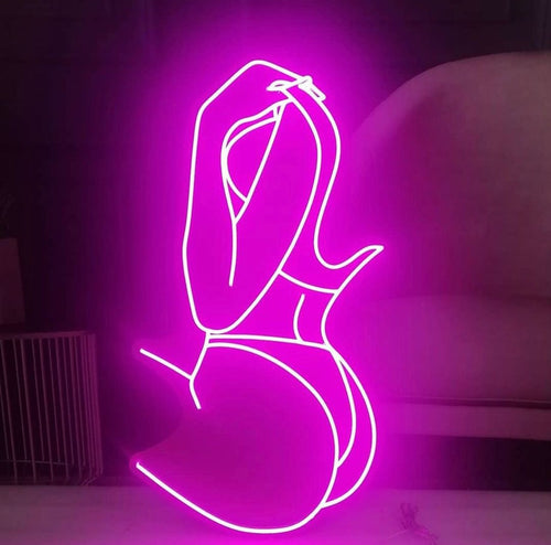 Female sexy body neon sign
