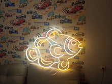 Load image into Gallery viewer, Clownfish neon sign, clown fish neon light, Nemo neon sign, clownfish LED sign, aquarium neon sign, tropical fish neon light, ocean theme neon sign, fish tank neon light, orange fish neon sign, sea life neon sign
