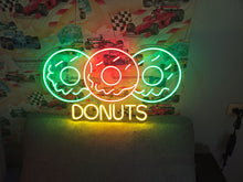 Load image into Gallery viewer, Donut neon sign, neon donut sign, neon sign donut, donut shop neon sign, pink donut neon sign, glazed donut neon sign, aesthetic donut neon sign, donut LED sign, light up donut sign, neon doughnut sign
