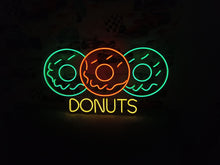 Load image into Gallery viewer, Donut neon sign, neon donut sign, neon sign donut, donut shop neon sign, pink donut neon sign, glazed donut neon sign, aesthetic donut neon sign, donut LED sign, light up donut sign, neon doughnut sign
