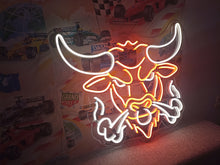 Load image into Gallery viewer, Bull head neon sign, longhorn bull neon sign, cow head neon sign
