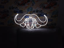 Load image into Gallery viewer, Buffalo bull neon sign, rodeo neon sign, cow neon sign, buffalo led light, Cattle neon decor, Bison neon sign, ox neon sign, Wild ox sign
