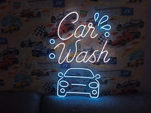 Load image into Gallery viewer, Car Wash Neon Sign – Bright Automotive Garage Light for Auto Shop, Detailing or Mechanic Deco
