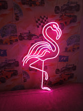 Load image into Gallery viewer, Flamingo Neon Sign – Pink Tropical Neon Light for Bedroom, Bar, Party or Wall Decor
