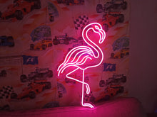 Load image into Gallery viewer, Flamingo Neon Sign – Pink Tropical Neon Light for Bedroom, Bar, Party or Wall Decor
