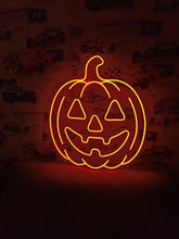 Load image into Gallery viewer, Pumpkin Neon Sign – Halloween Neon Light for Spooky Party, Jack O’Lantern Wall Decor, Orange Neon Lamp for Home or Bar

