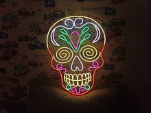 Load image into Gallery viewer, Sugar Skull Neon Sign, Calavera Neon Sign, Mexican Skull Neon Sign

