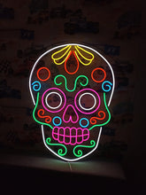 Load image into Gallery viewer, Dia De Muertos Neon Sign, Calavera Neon Sign, Sugar Skull Neon Sign picture
