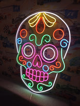 Load image into Gallery viewer, Dia De Muertos Neon Sign, Calavera Neon Sign, Sugar Skull Neon Sign
