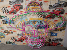 Load image into Gallery viewer, Charro Skull Neon Sign, Sombrero Sugar Skull Neon Sign, Calavera Neon Sign

