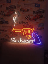 Load image into Gallery viewer, Smoking Revolver Neon Sign, gun with smoke neon sign, western pistol neon sign, fired revolver neon sign
