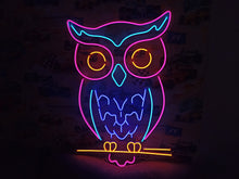 Load image into Gallery viewer, Owl neon sign, Great Horned Owl neon sign, Owl Silhouette neon sign
