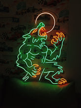 Load image into Gallery viewer, Howling Werewolf Neon Sign, Lycan Wolf Neon Sign, Full Moon Howl Neon Sign

