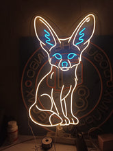 Load image into Gallery viewer, Fennec fox neon sign, desert fox neon sign, cute fox neon sign warm white
