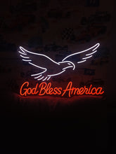 Load image into Gallery viewer, Patriotic Eagle neon sign, God Bless America neon sign, Freedom Eagle neon sign
