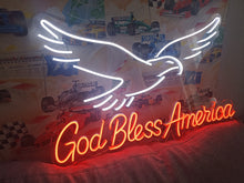 Load image into Gallery viewer, Patriotic Eagle neon sign, God Bless America neon sign, Freedom Eagle neon sign
