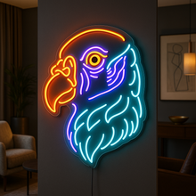 Load image into Gallery viewer, Vulture Head neon sign, Vulture Skull neon sign, Raptor Bird neon sign Multicolor
