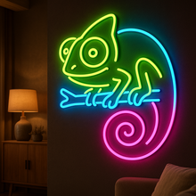 Load image into Gallery viewer, Chameleon Neon Sign, Color Changing Lizard, Exotic Chameleon Design neon sign Multicolor
