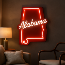 Load image into Gallery viewer, Alabama map Neon Sign – Southern Glow LED Accent | Custom Neon Artwork For Stylish Spaces
