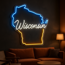 Load image into Gallery viewer, Wisconsin map Neon Sign
