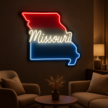 Load image into Gallery viewer, Missouri map Neon Sign – Bright LED Glow | Custom Neon Accent For Modern Midwest Spaces

