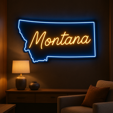 Load image into Gallery viewer, Montana map Neon Sign – Big Sky Glow | Custom LED Neon Accent For Modern Northern Spaces
