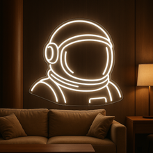 Load image into Gallery viewer, Astronaut Bust Neon Sign, Spaceman Helmet Neon Sign, Cosmonaut Neon Sign
