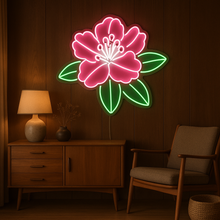 Load image into Gallery viewer, Rhododendron Neon Sign, Azalea Flower Neon Sign, Floral Shrub Neon Sign
