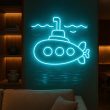Load image into Gallery viewer, Cartoon Submarine Neon Sign, Yellow Sub Neon Sign, Cute Submersible Neon Sign
