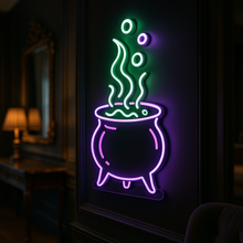 Load image into Gallery viewer, Witch Cauldron Neon Sign, Brewing Potion Neon Sign, Magic Bubbling Neon Sign
