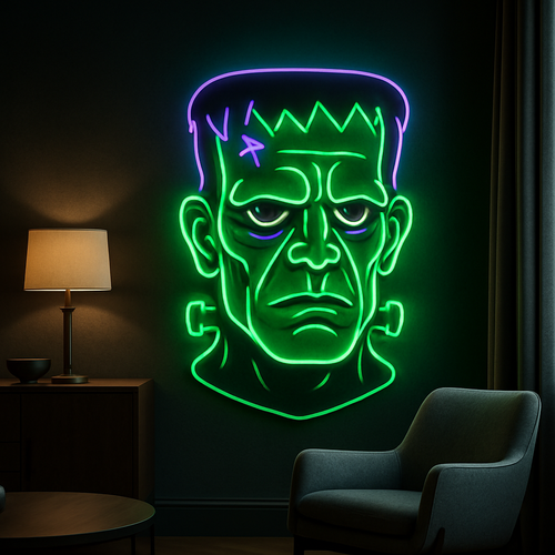	
Halloween Monster Neon Sign - Creepy Gothic Wall Sign for Bar or Party and Halloween