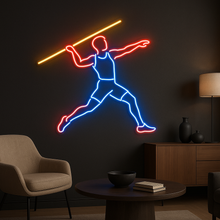 Load image into Gallery viewer, Javelin Thrower Neon Sign, Javelin Athlete Neon Sign, Spear Throw Neon Sign Multicolor
