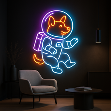 Load image into Gallery viewer, Dog Astronaut neon sign, Space Dog neon sign, Cosmic Canine neon sign Multicolor
