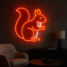 Load image into Gallery viewer, Squirrel neon sign, Woodland Squirrel neon sign, Squirrel Silhouette neon sign

