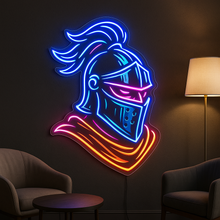 Load image into Gallery viewer, Knight Helmet neon sign, Medieval Knight neon sign, Knight Armor neon sign Multicolor
