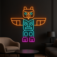 Load image into Gallery viewer, Totem Pole Neon Sign, Tribal Totem Neon Sign, Native Spirit Neon Sign Multicolor
