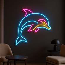 Load image into Gallery viewer, Dolphin Neon Sign, Ocean Marine Life Neon Sign, Sea Jumper Neon Sign Multicolor
