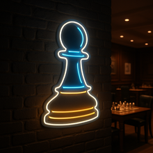 Load image into Gallery viewer, Chess Pawn Neon Sign, Chess Piece Neon Sign, Game Pawn Neon Sign Multicolor
