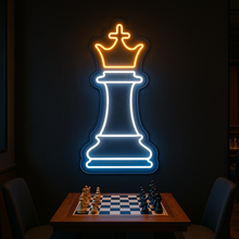 Load image into Gallery viewer, Chess King Neon Sign, King Piece Neon Sign, Checkmate King Neon Sign
