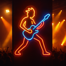 Load image into Gallery viewer, Guitarist Neon Sign, Rockstar Neon Sign, Electric Guitar Player Neon Sign
