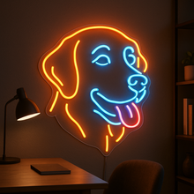Load image into Gallery viewer, Retriever Neon Sign, Golden Retriever Neon Sign, Labrador Dog Neon Sign Multicolor
