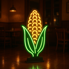 Load image into Gallery viewer, Corn on the Cob Neon Sign, Yellow Corn Neon Sign, Farmers Market Corn Neon Sign
