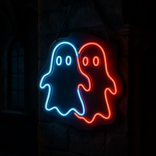 Load image into Gallery viewer, Two Ghosts neon sign, Twin Ghosts neon sign, Double Ghost neon sign
