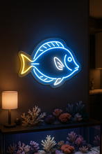 Load image into Gallery viewer, Blue Tang Neon Sign, Surgeonfish Neon Sign, Reef Fish Neon Sign Multicolor
