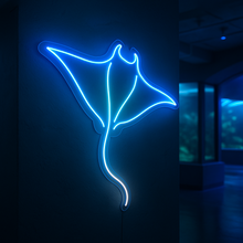 Load image into Gallery viewer, Manta Ray Neon Sign, Stingray Neon Sign, Sea Glide Neon Sign
