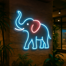 Load image into Gallery viewer, Elephant neon sign, Elephant Silhouette neon sign, African Elephant neon sign Multicolor
