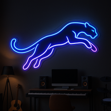 Load image into Gallery viewer, Jumping Panther Neon Sign, Leaping Panther Neon Sign, Wild Cat Neon Sign
