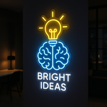 Load image into Gallery viewer, Bright Ideas Neon Sign, Brain Lightbulb Neon Sign, Genius Bulb Neon Sign
