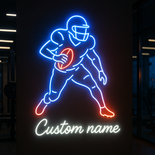 Load image into Gallery viewer, Custom Name Football Neon Sign, Quarterback Neon Sign, Gridiron Player Neon Sign
